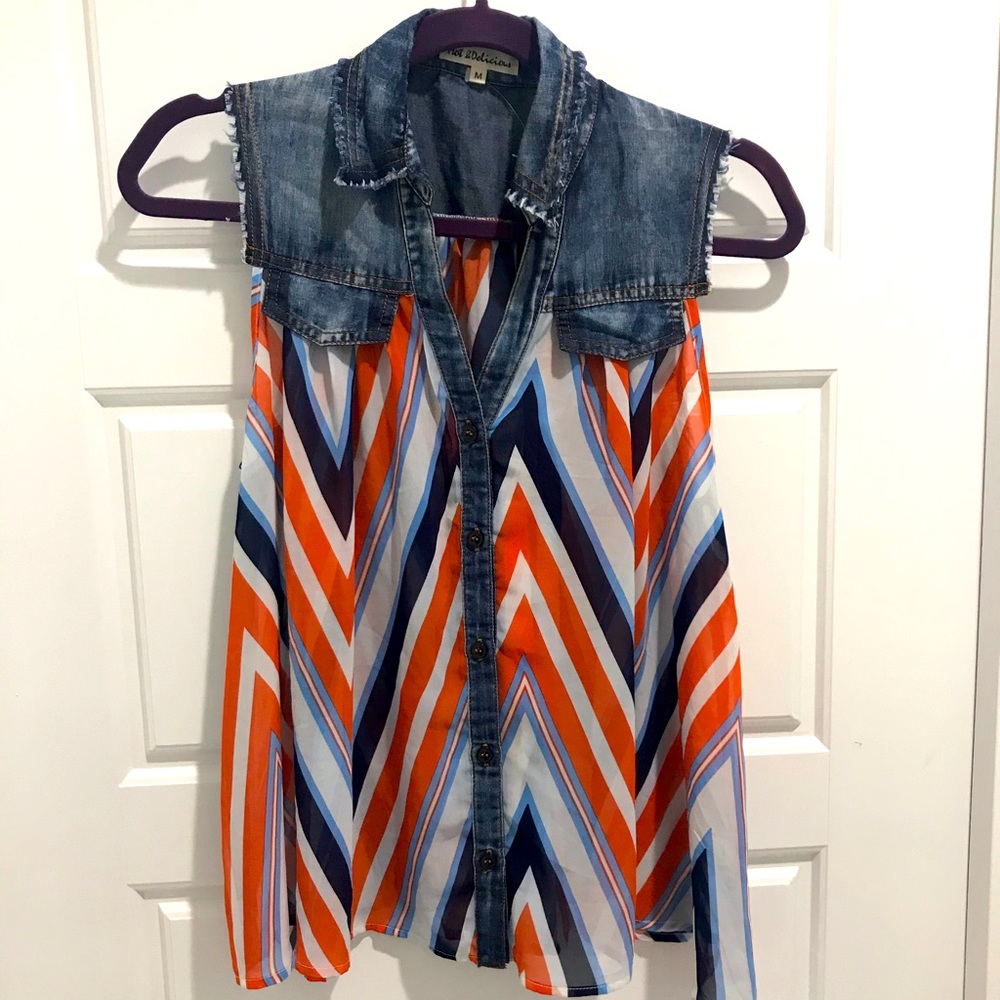 NWT denim print tank